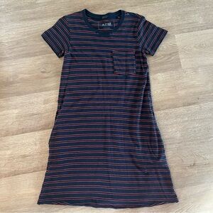 ATM Anthony Thomas Melillo Stripe Jersey T-Shirt Dress Short Sleeve Mini